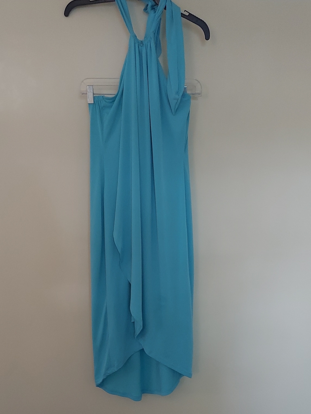 VENUS Aqua Halter High-Low "Cascade" Midi Dress